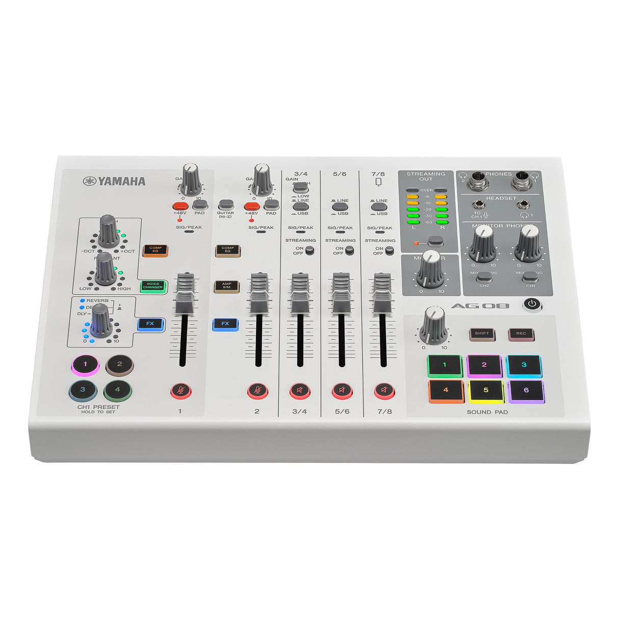 Yamaha AG08 - Live Streaming Mixer (Hvit)