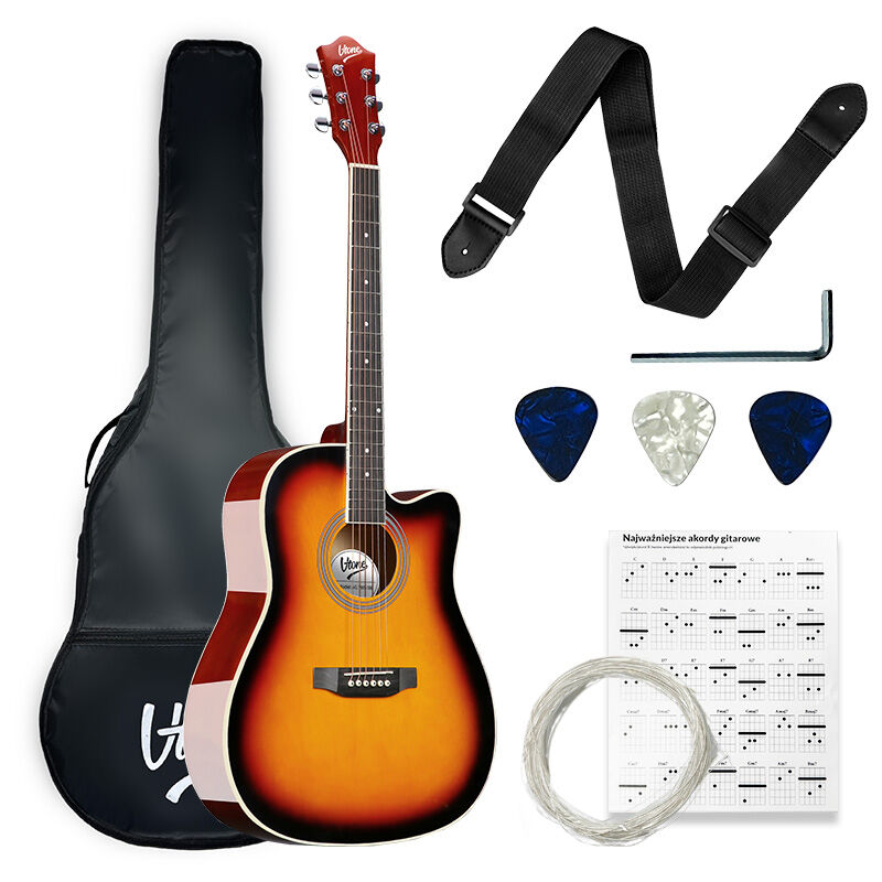 V-TONE AG TWO SB akustisk Gitarer nybegynnersett, Sunburst