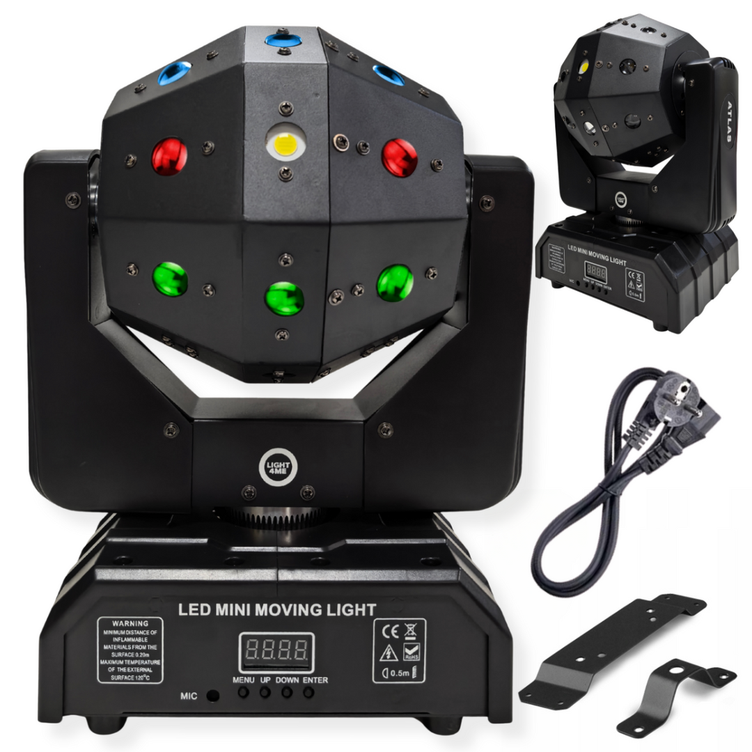 LIGHT4ME ATLAS bevegelig 4-i-1 LED multieffektlampe