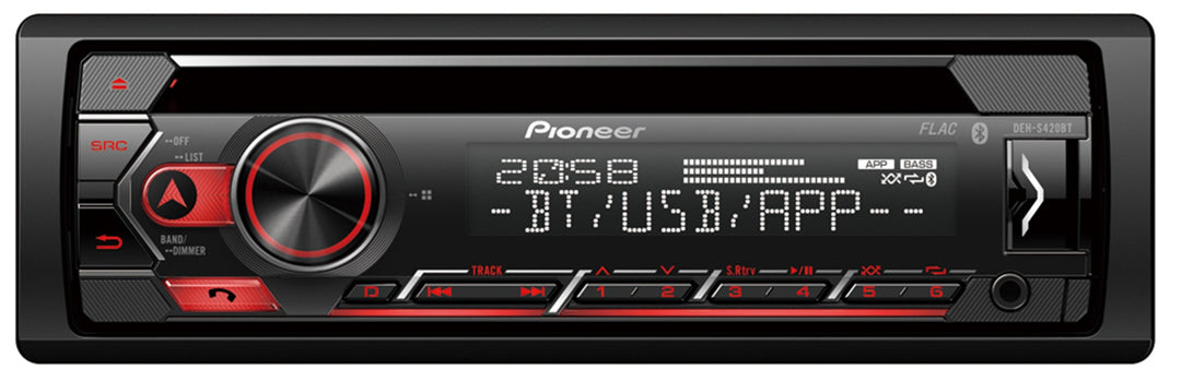 Pioneer DEH-S420BT 1-DIN bilstereo med CD, Bluetooth og USB