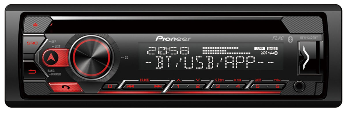 Pioneer DEH-S420BT 1-DIN bilstereo med CD, Bluetooth og USB