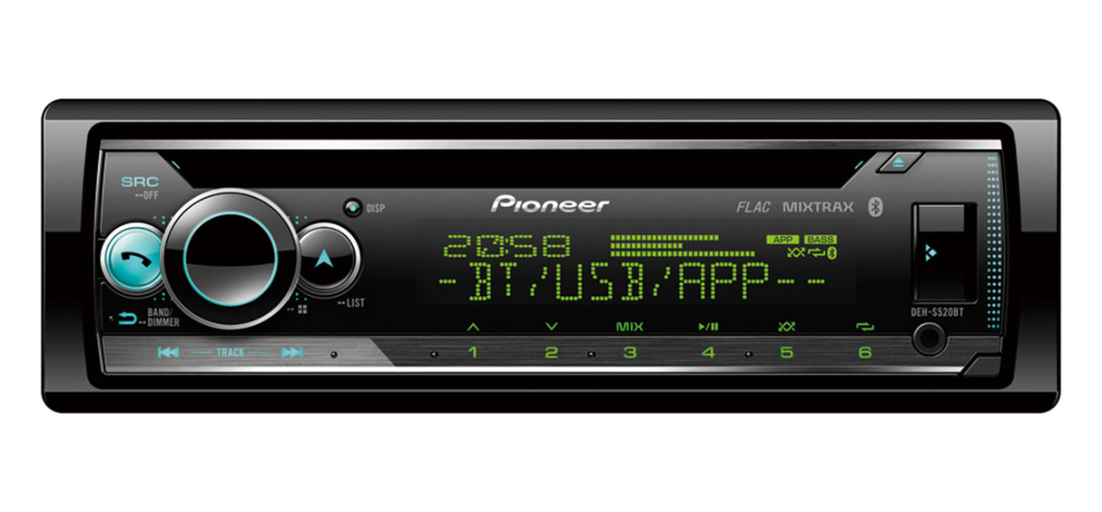 Pioneer DEH-S520BT 1-DIN bilstereo med CD, Bluetooth og Spotify