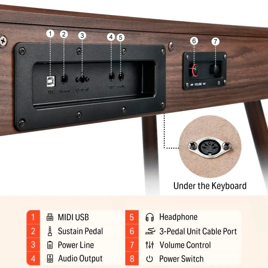 Donner DDP-80 el-piano, valnøtt