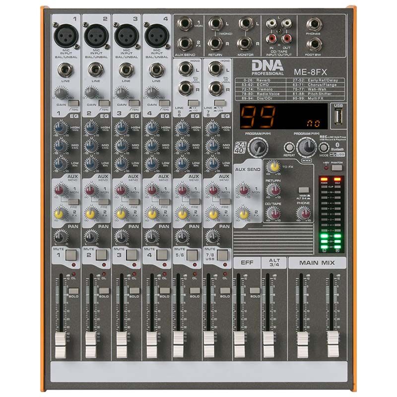 DNA ME-8FX 8-kanals mixer med Bluetooth