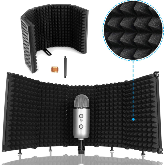 mikrofoner refleksjonsfilter til studio og podcast
