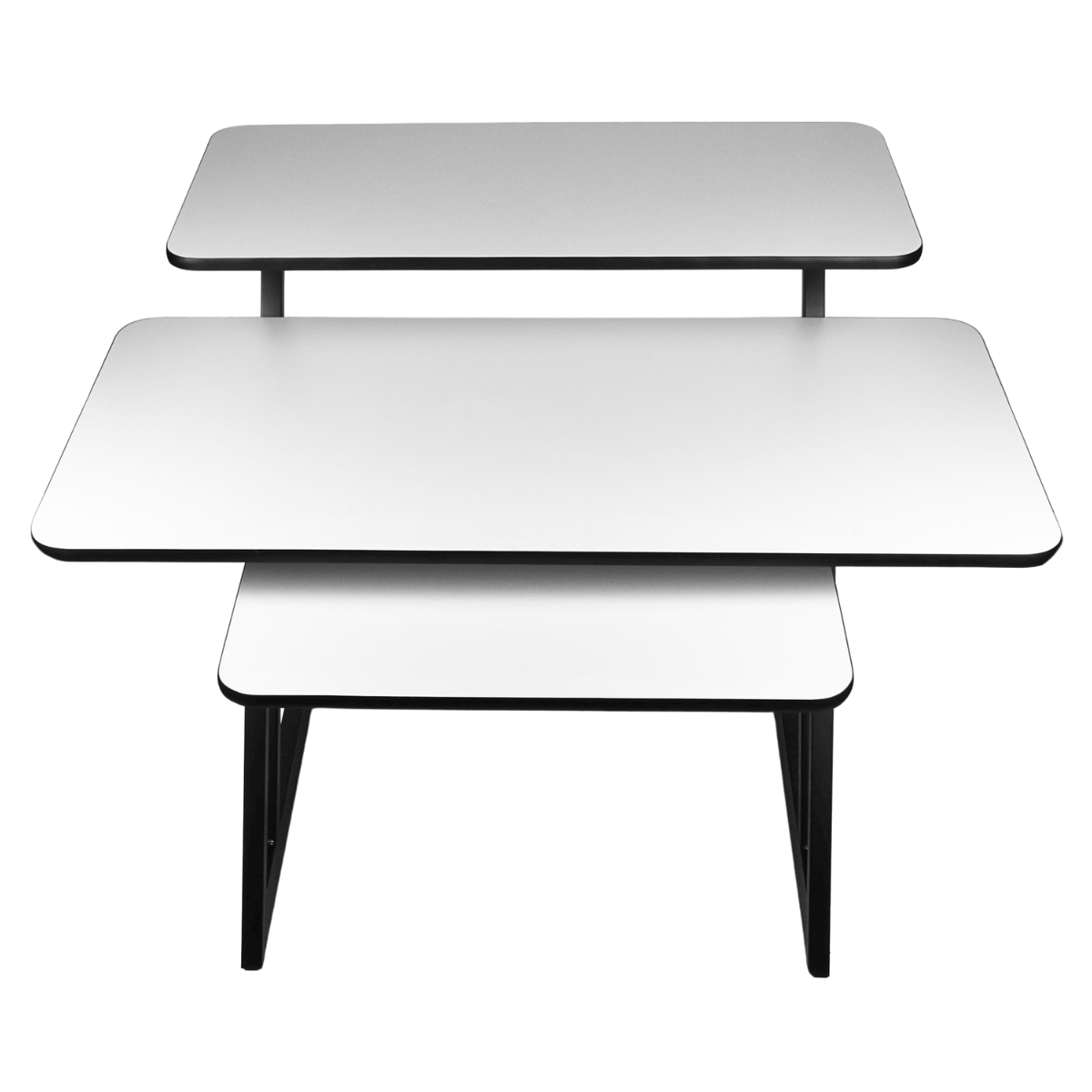 Studiobord med hylder og udtræk til keyboard (120 cm)