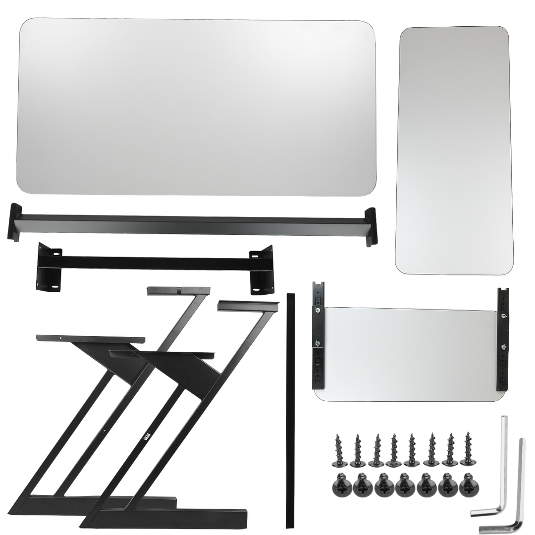 Studiebord med hyller og uttrekk til keyboard (120 cm)