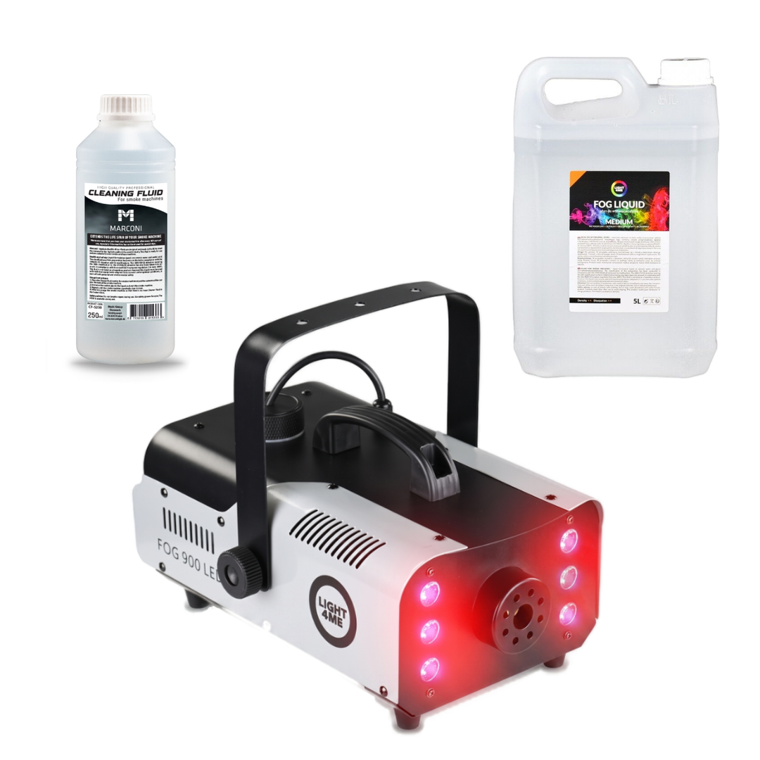 Light4Me FOG 900 LED Røykmaskin Bundle