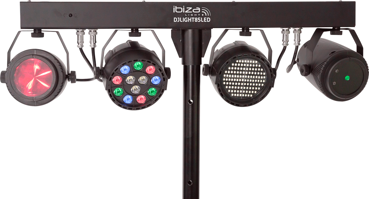 Ibiza LED-belyst måneblomst, laser og strobe