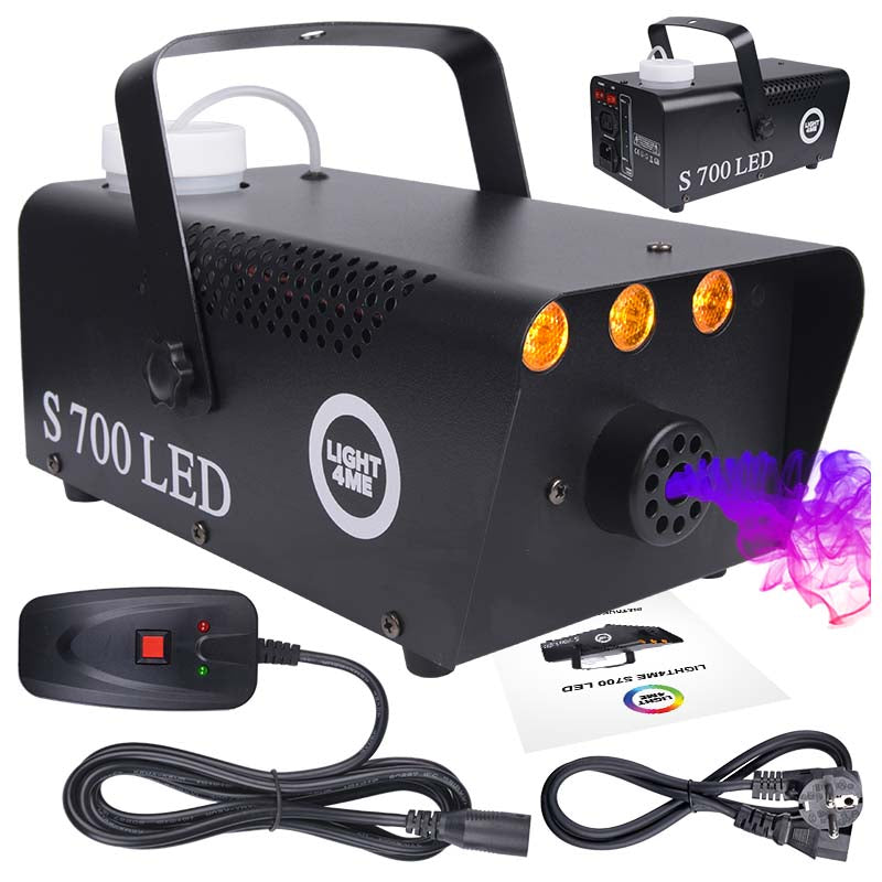 LIGHT4ME S 700W LED røykmaskin effektgenerator fjernkontroll