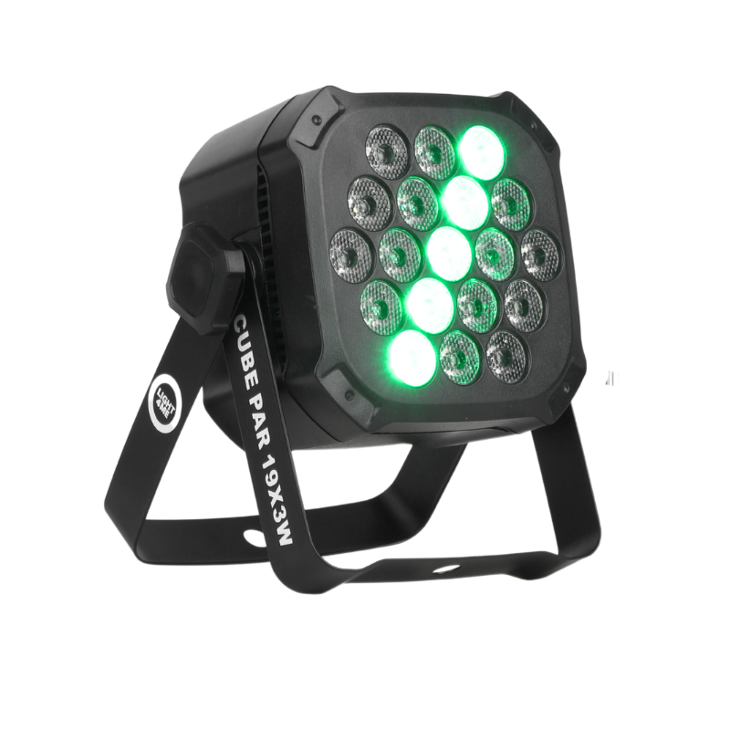 Light4Me Cube PAR 19x3W RGBW LED PAR spot