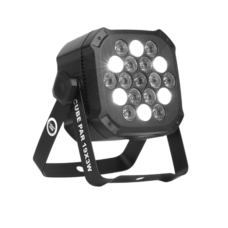 Light4Me Cube PAR 19x3W RGBW LED PAR spot