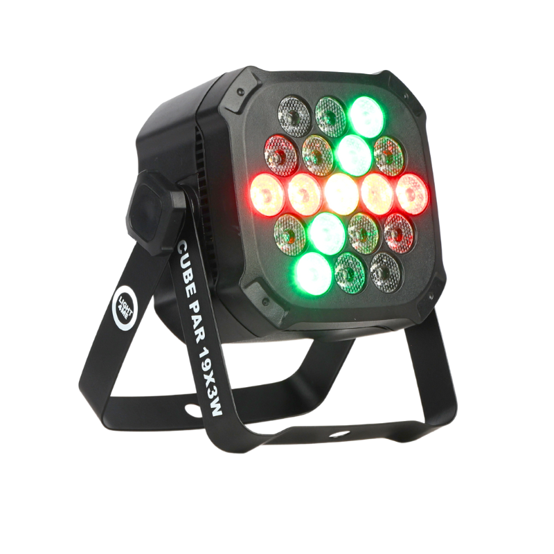 Light4Me Cube PAR 19x3W RGBW LED PAR spot