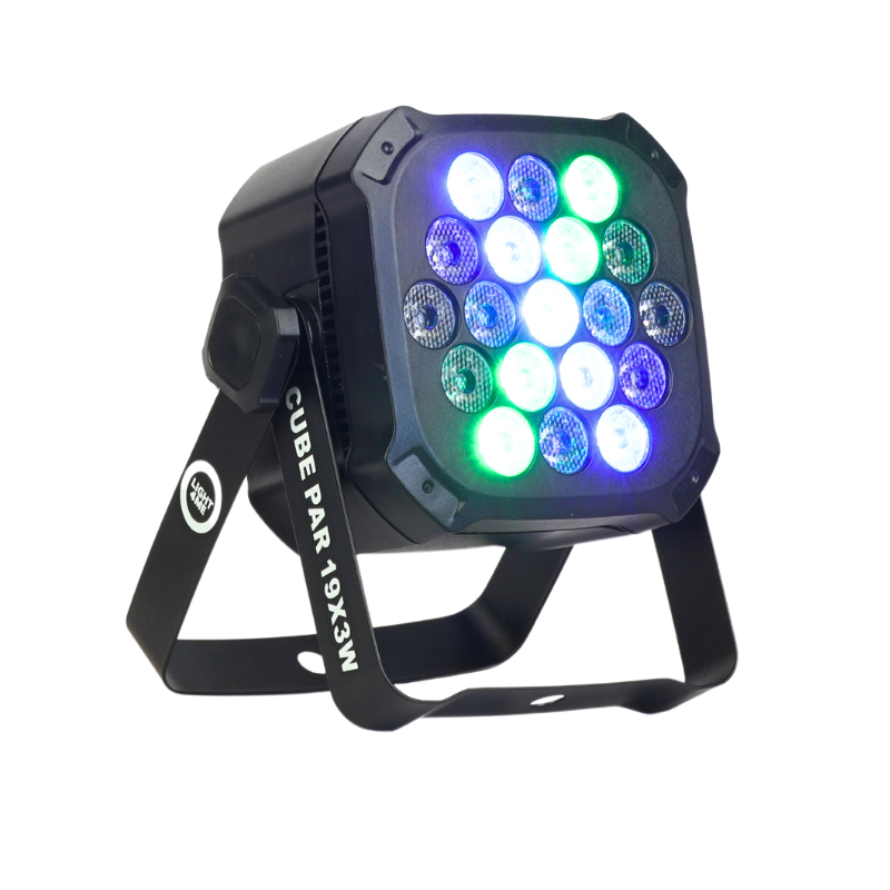Light4Me Cube PAR 19x3W RGBW LED PAR spot