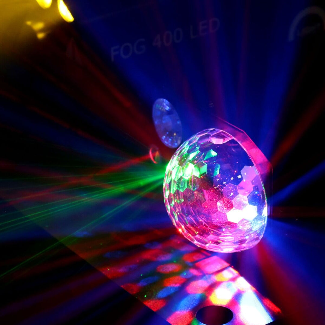 Light4Me GIG SET 2 Festpakke – Røykmaskin, Boblemaskine & 4-i-1 Lyseffekt