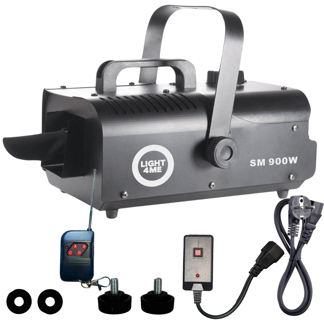 LIGHT4ME SM 900W røykmaskin med fjernkontroll, svart