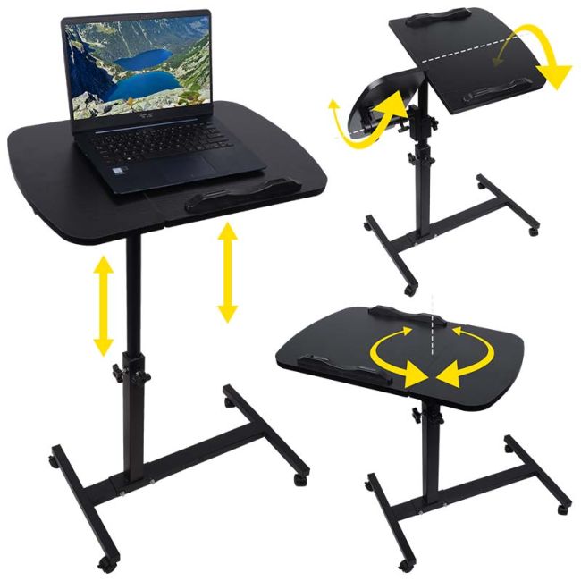 Justerbart laptopbord med hjul
