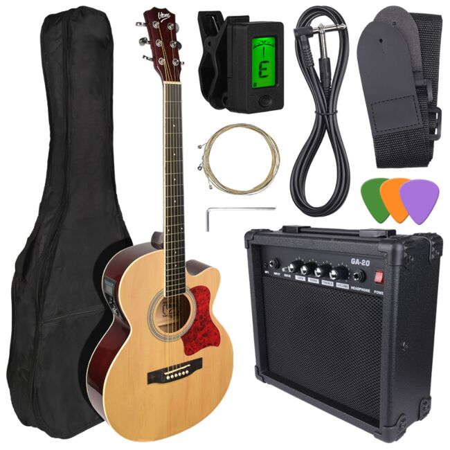 V-TONE EAG SET NT elektrisk akustisk guitar + forsterker, Naturel