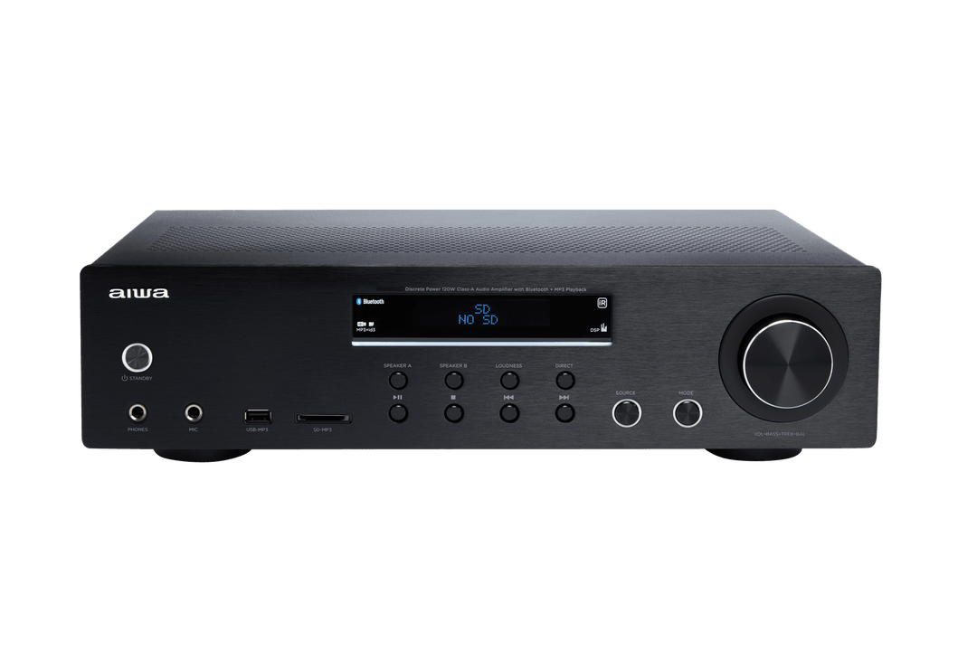 AIWA AMT-130 Forsterker svart – 120W, Bluetooth & Phono