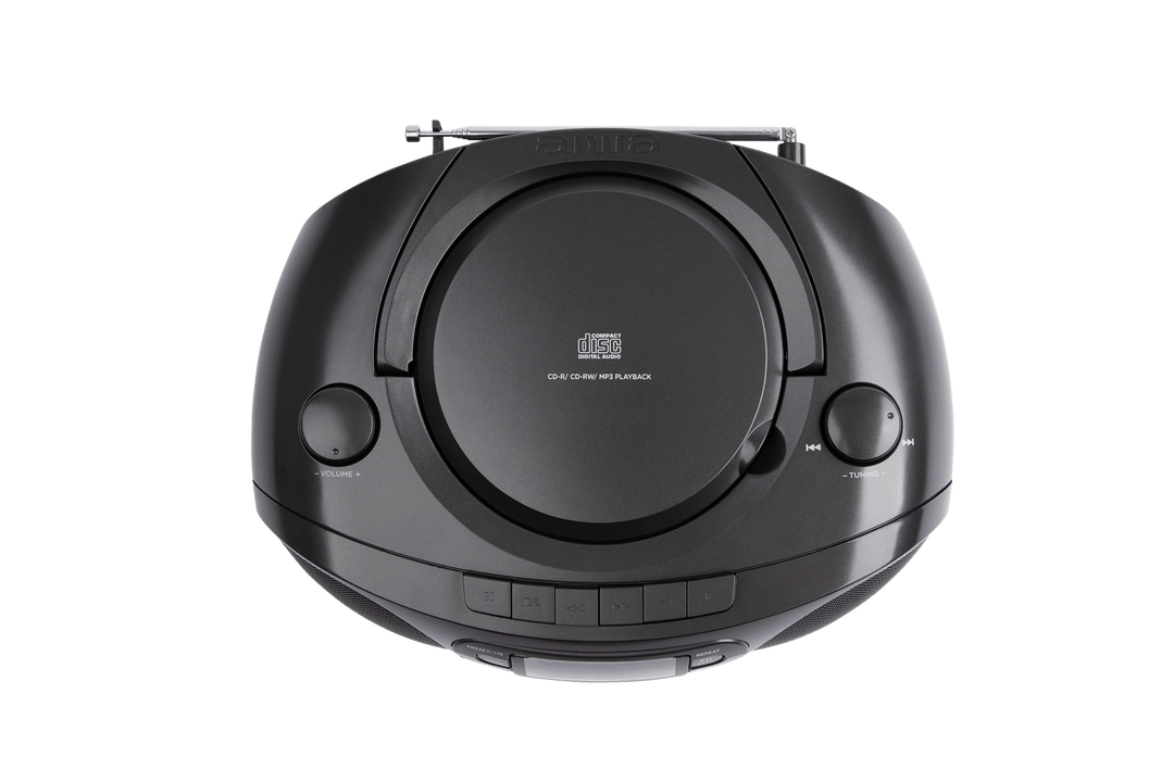 AIWA RC-250 Boombox – CD, kassett, Bluetooth og FM, svart