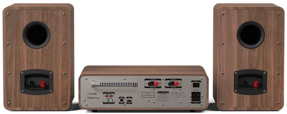 Pure Classic Stereo Hi-Fi System – DAB+, CD, Bluetooth, 100W, Valnøtt