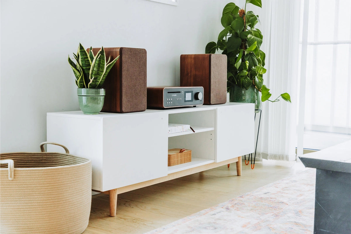 Pure Classic Stereo Hi-Fi System – DAB+, CD, Bluetooth, 100W, Valnøtt