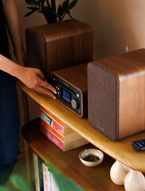 Pure Classic Stereo Mini Hi-Fi System – DAB+, CD, Bluetooth, 40W, Valnøtt