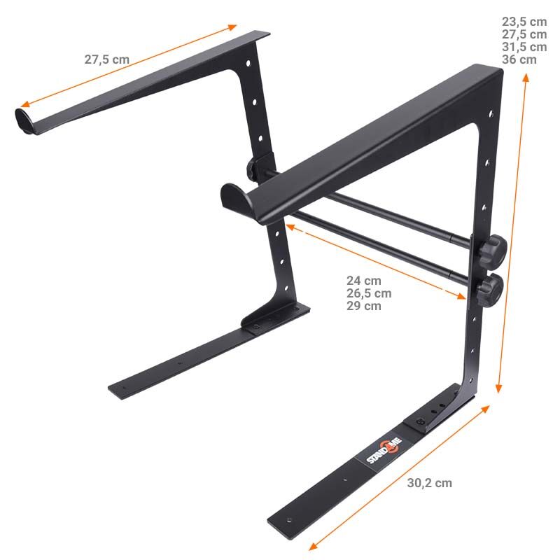 Laptopstativ med monteringsbrakett – justerbart til 12–17", Sort