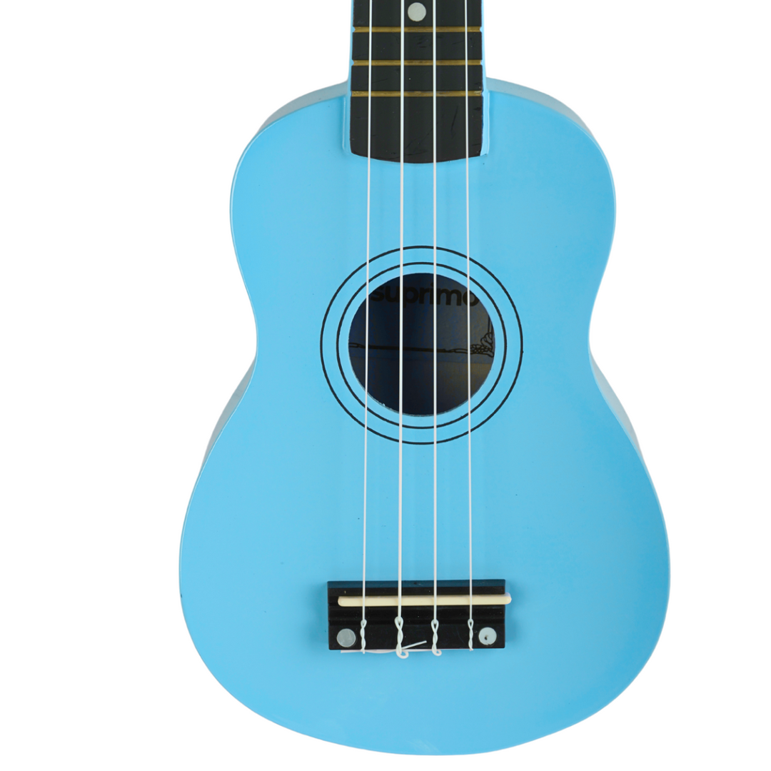 Ukulelesett med Etui, Tuner og Tilbehør, Blå