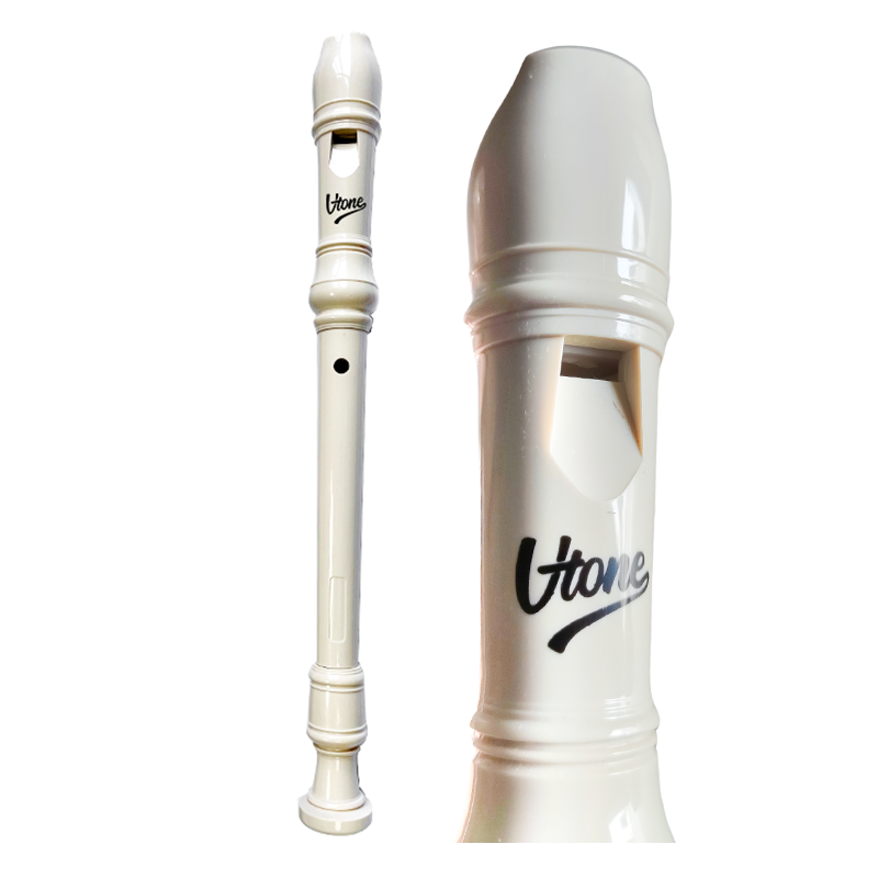 V-TONE FL P1 hvit soprano-blokkfløyte med rensestav og etui