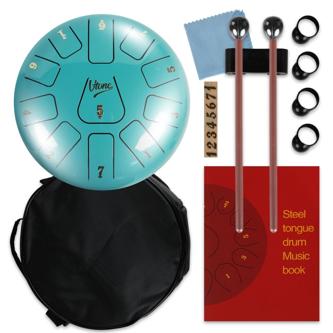Tongue Drum 8" Cyan inkl. veske (11 toner C-skala)