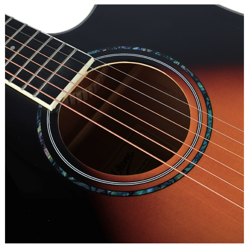 V-TONE VEAG1 CE VS elektro-akustisk gitar 4/4 dreadnought cutaway sunburst