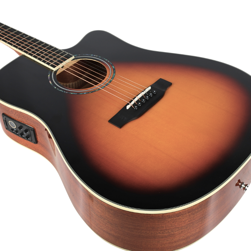V-TONE VEAG1 CE VS elektro-akustisk gitar 4/4 dreadnought cutaway sunburst