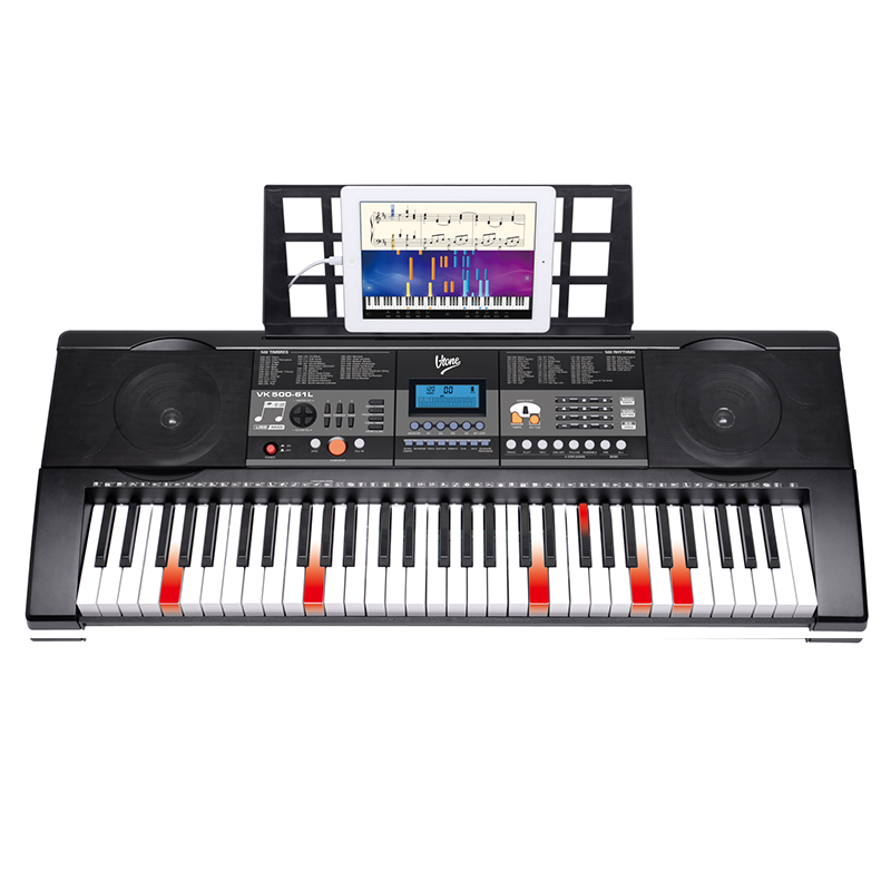 V-TONE VK-500 61L Keyboard – 61 Tangenter med LED læringsfunksjon for Barn og Nybegynnere
