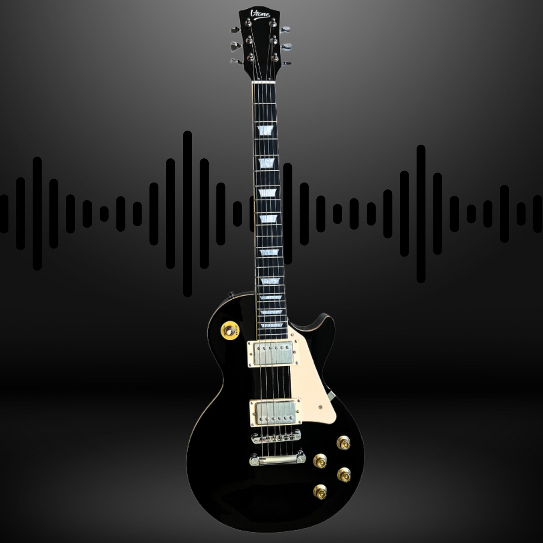 V-TONE VLP1 BK Elektrisk Gitar 4/4 Les Paul HH – Black Gloss
