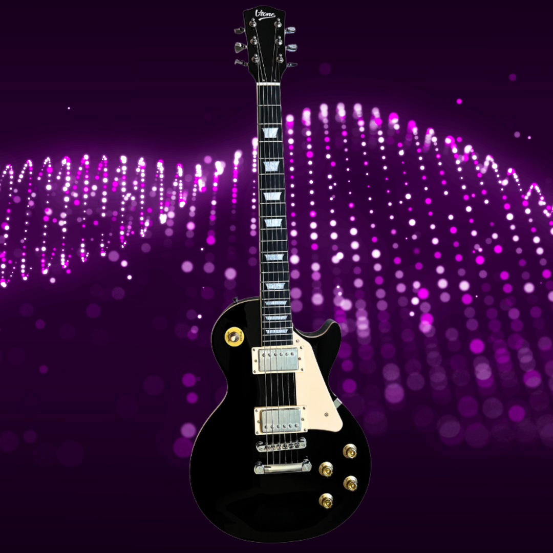 V-TONE VLP1 BK Elektrisk Gitar 4/4 Les Paul HH – Black Gloss