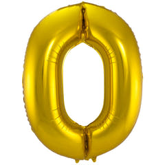 0-formet tallfolieballong (gull, 86 cm)