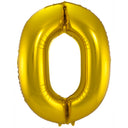 0-formet tallfolieballong (gull, 86 cm)