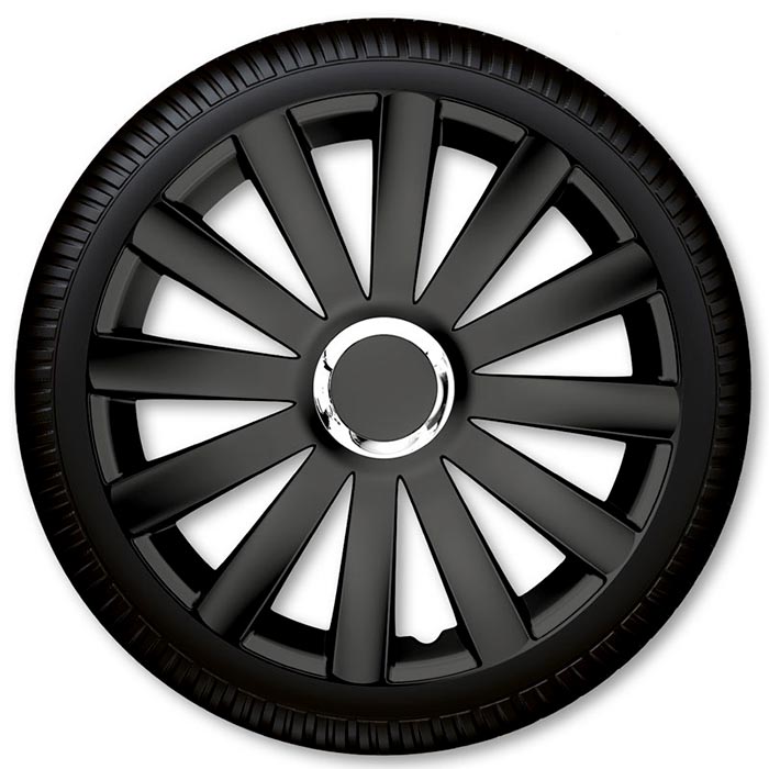 15" Spyder Pro svart hjulkapselsett
