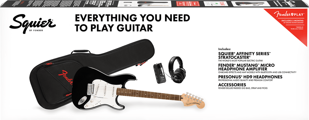 Fender Stratocaster Mustang El-gitar Startpakke (Black)