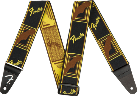 Fender vektløs gitarstropp ( Black / Yellow / brun, 2")