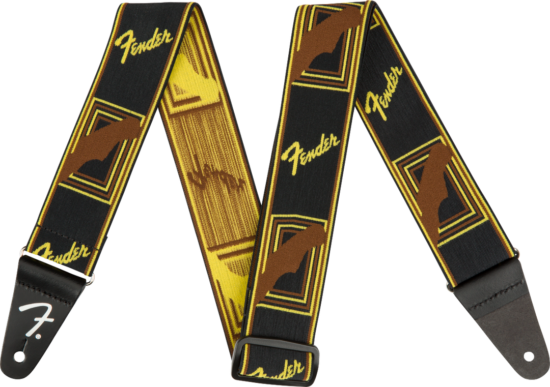 Fender vektløs gitarstropp ( Black / Yellow / brun, 2")