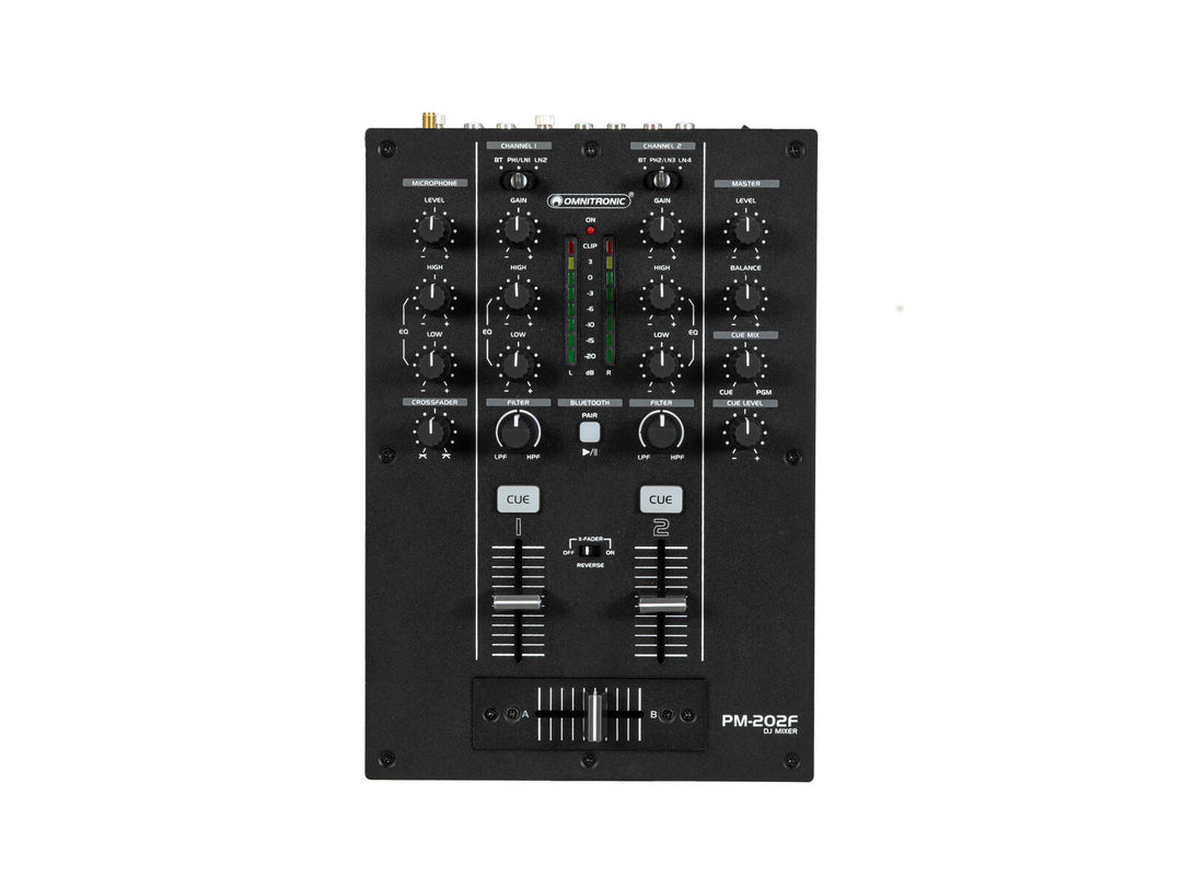 OMNITRONIC PM-202F 2-kanals DJ-mikser med filter og Bluetooth
