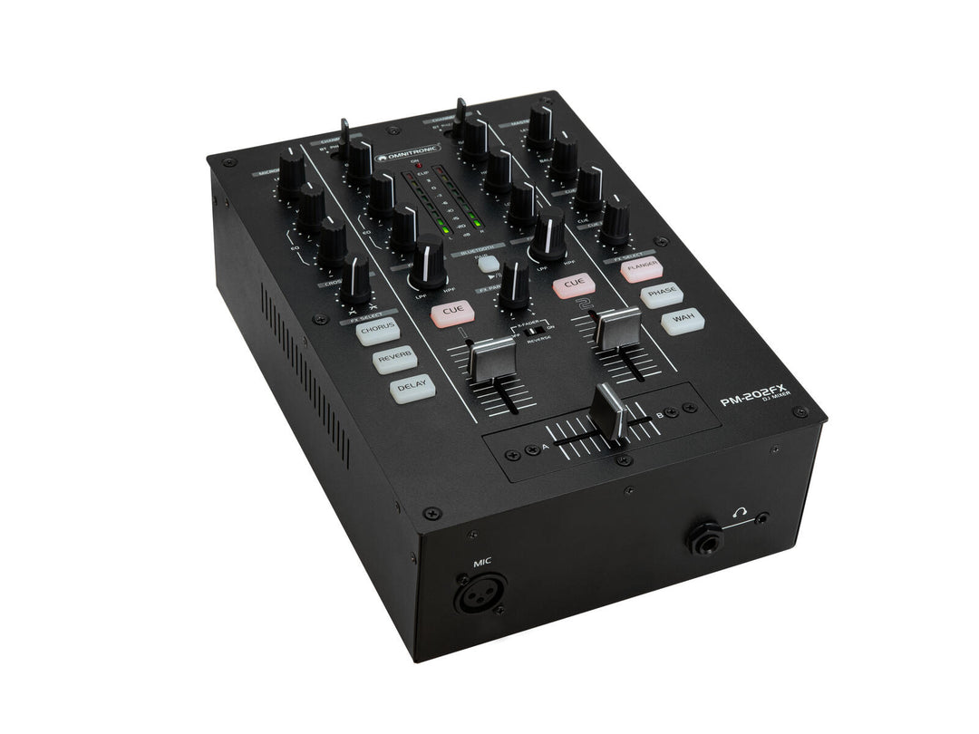 OMNITRONIC PM-202FX 2-kanals DJ-mikser med filter, FX og Bluetooth