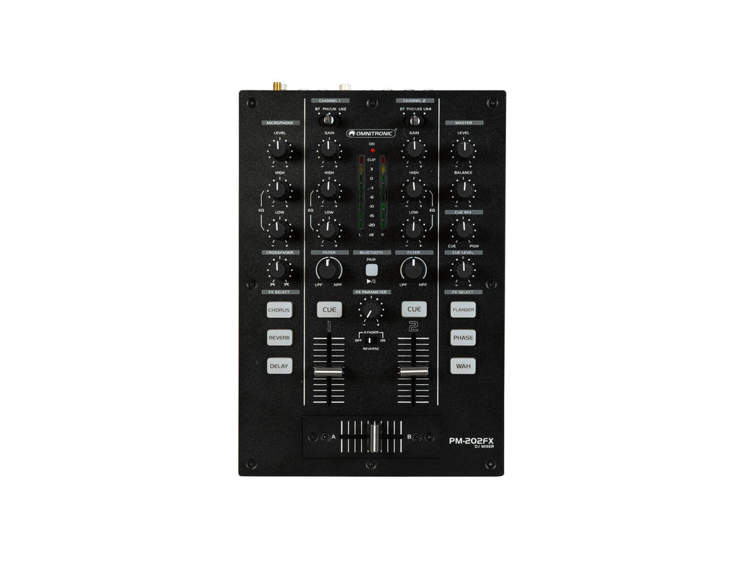 OMNITRONIC PM-202FX 2-kanals DJ-mikser med filter, FX og Bluetooth