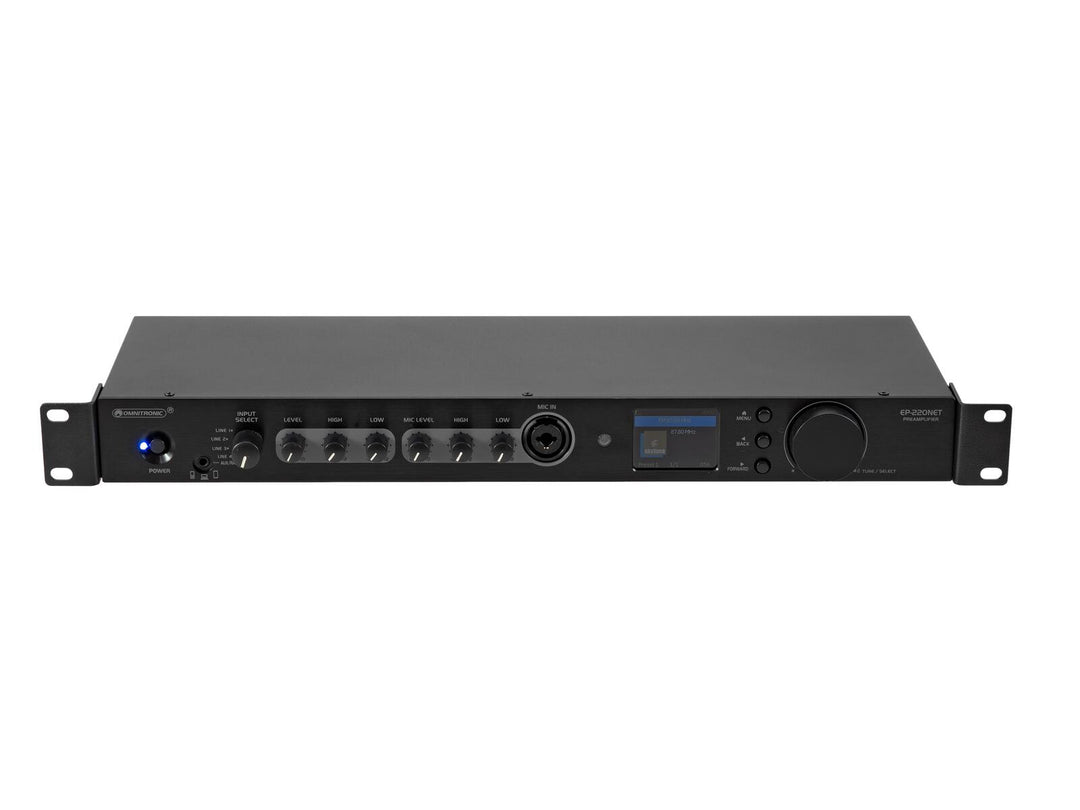 OMNITRONIC EP-220NET Forforsterker med Internet Radio, DAB+ og Bluetooth