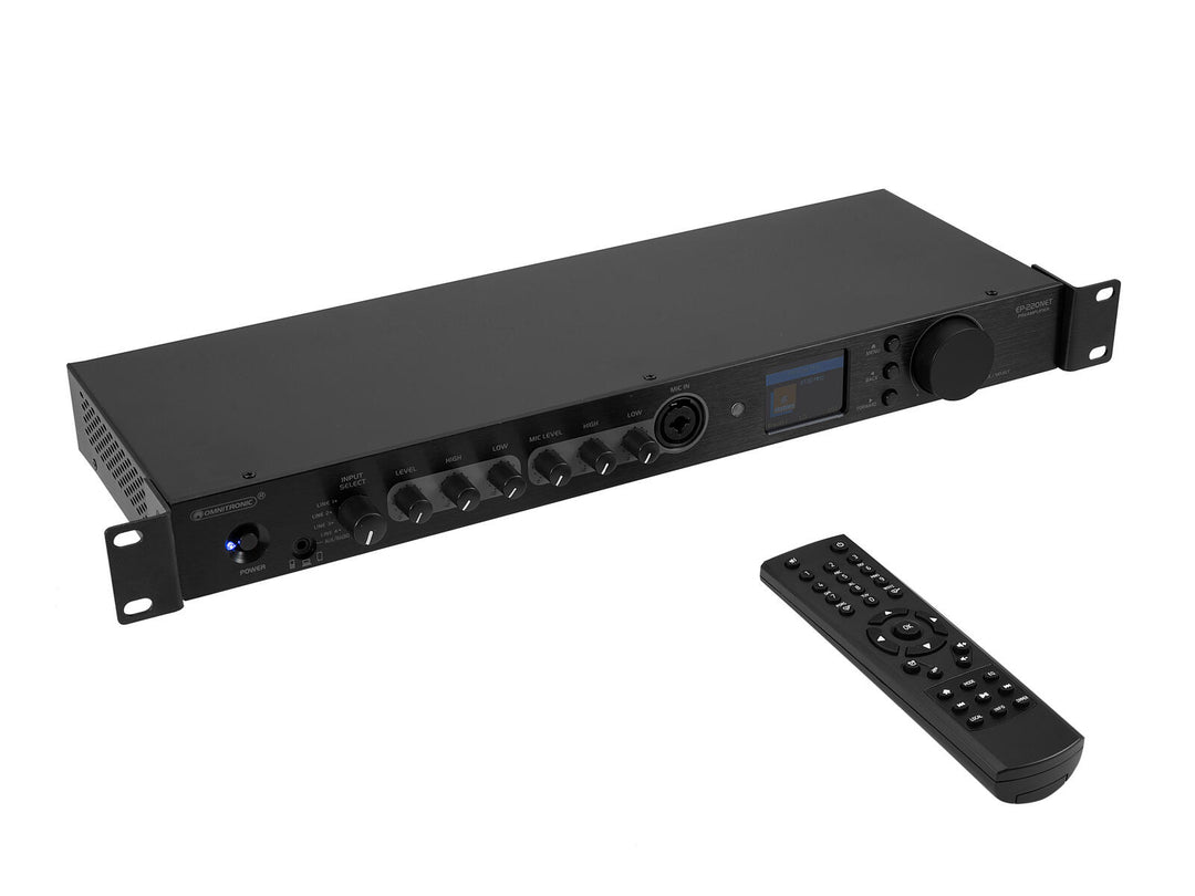 OMNITRONIC EP-220NET Forforsterker med Internet Radio, DAB+ og Bluetooth