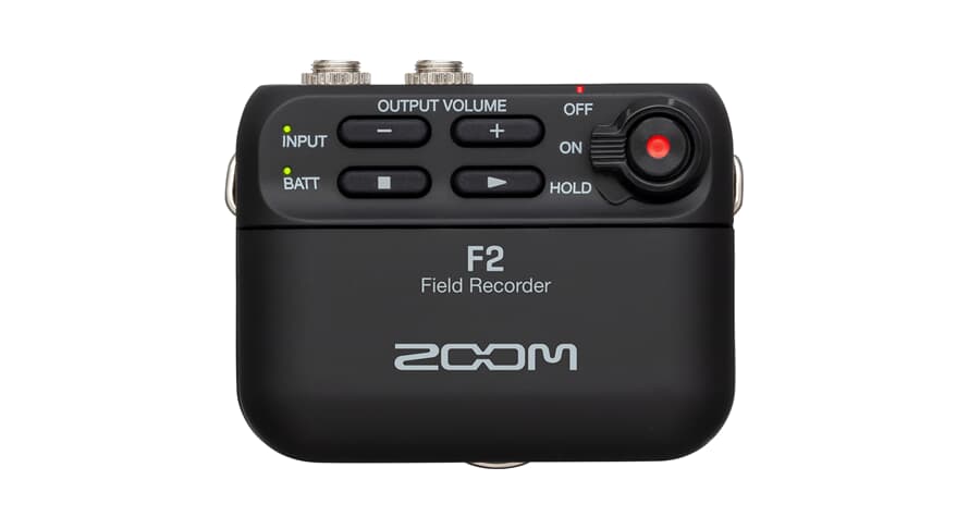 Zoom F2 feltopptaker med lavalier-mikrofoner