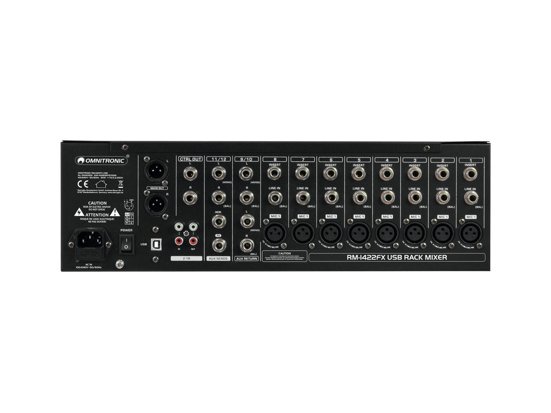 OMNITRONIC RM-1422FX USB rackmikser