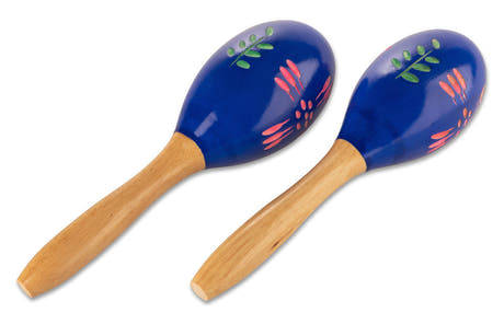 GEWA Club Salsa maracas i tre, håndmalte, 26 cm (par)